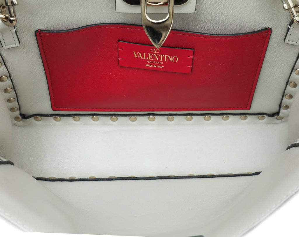 Valentino Natural Python Rockstud Chain Clutch