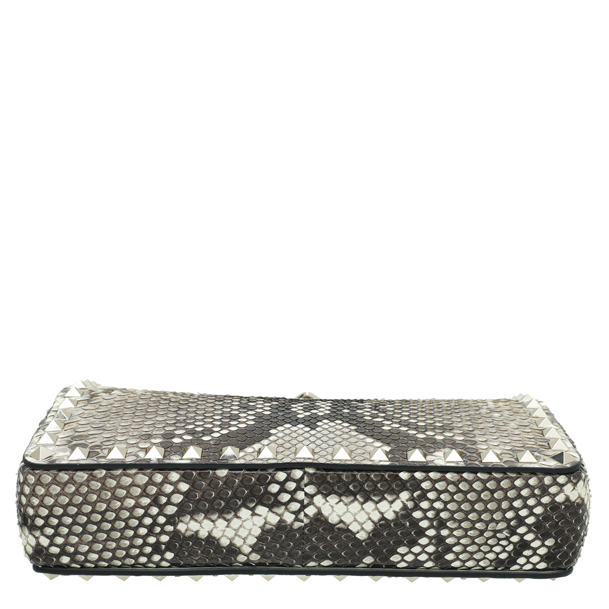 Valentino Natural Python Rockstud Chain Clutch