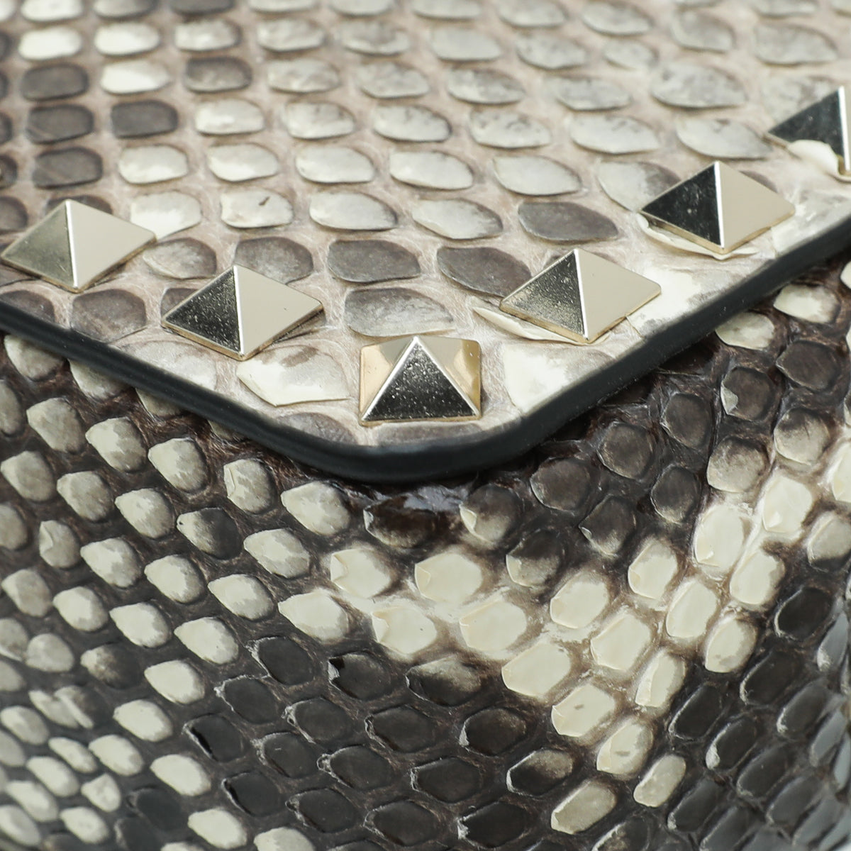 Valentino Natural Python Rockstud Chain Clutch