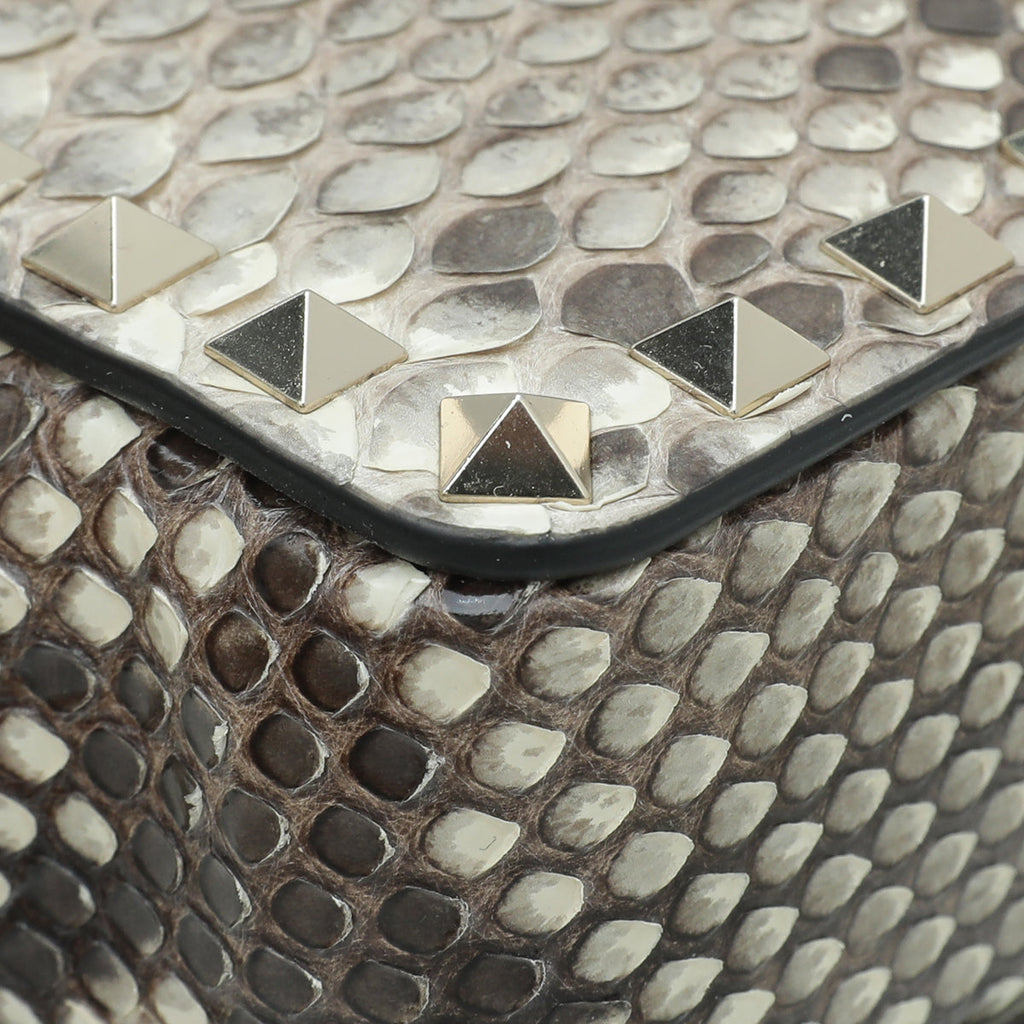 Valentino Natural Python Rockstud Chain Clutch