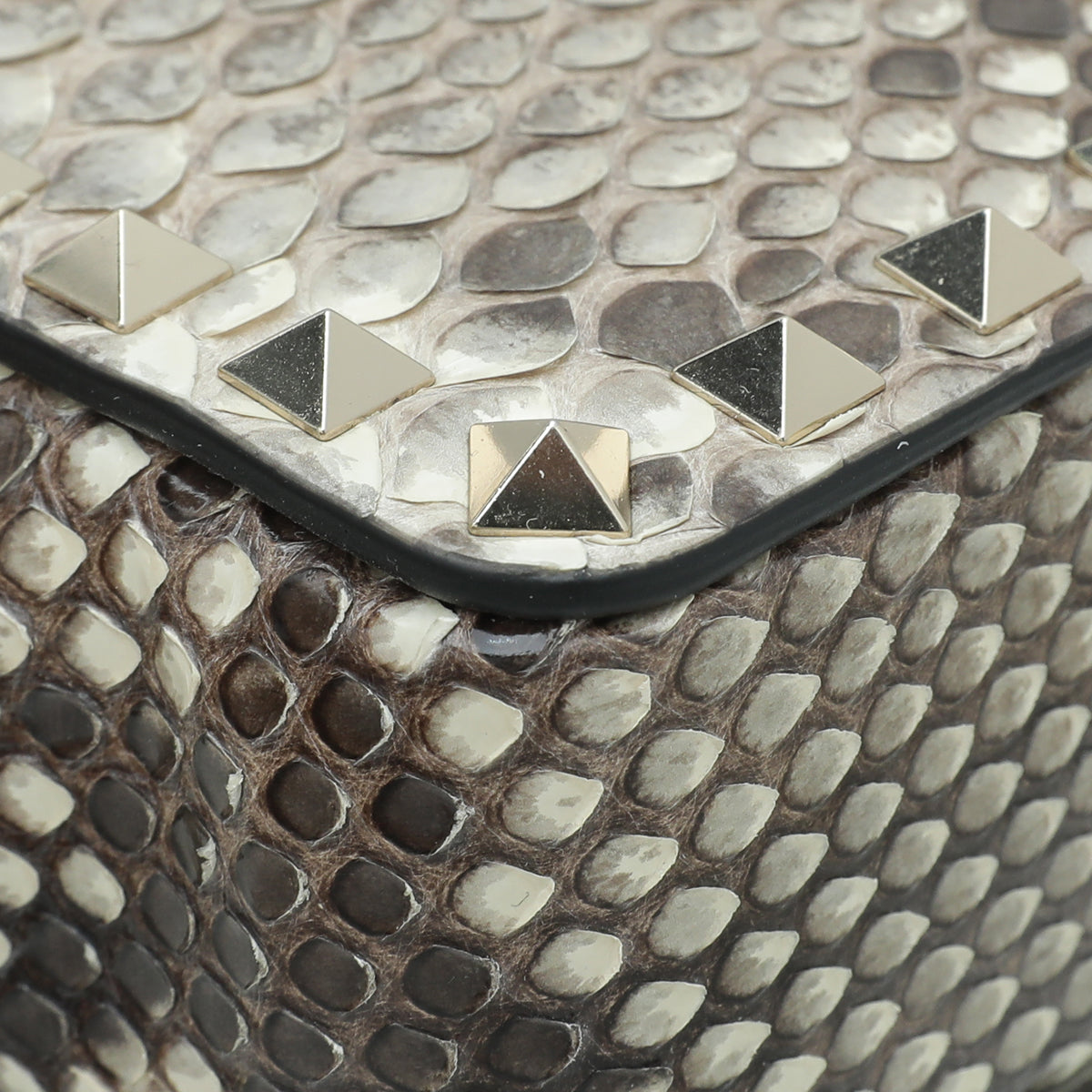 Valentino Natural Python Rockstud Chain Clutch