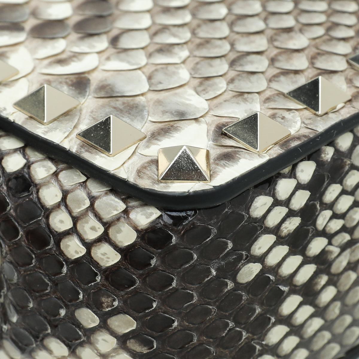 Valentino Natural Python Rockstud Chain Clutch