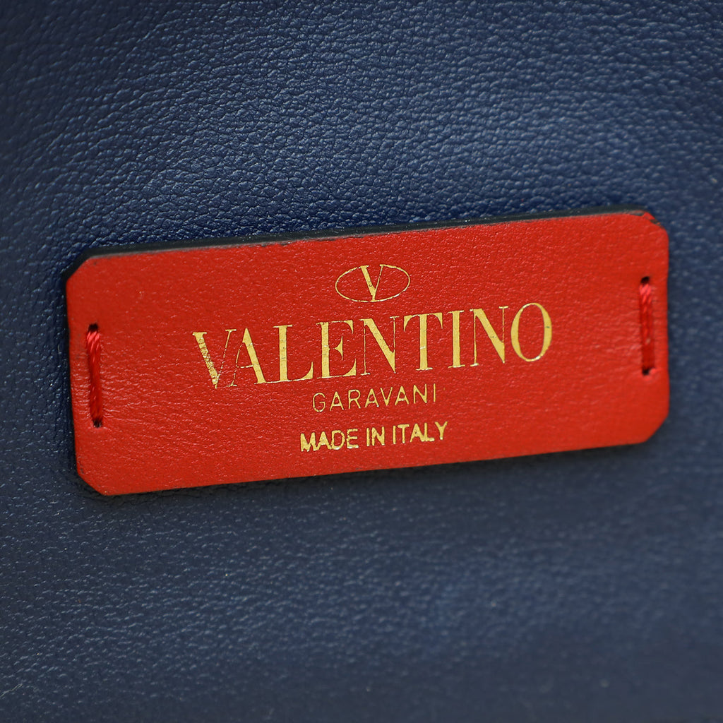 Valentino Tricolor Rockstud Chevron Print Flap Shoulder Bag