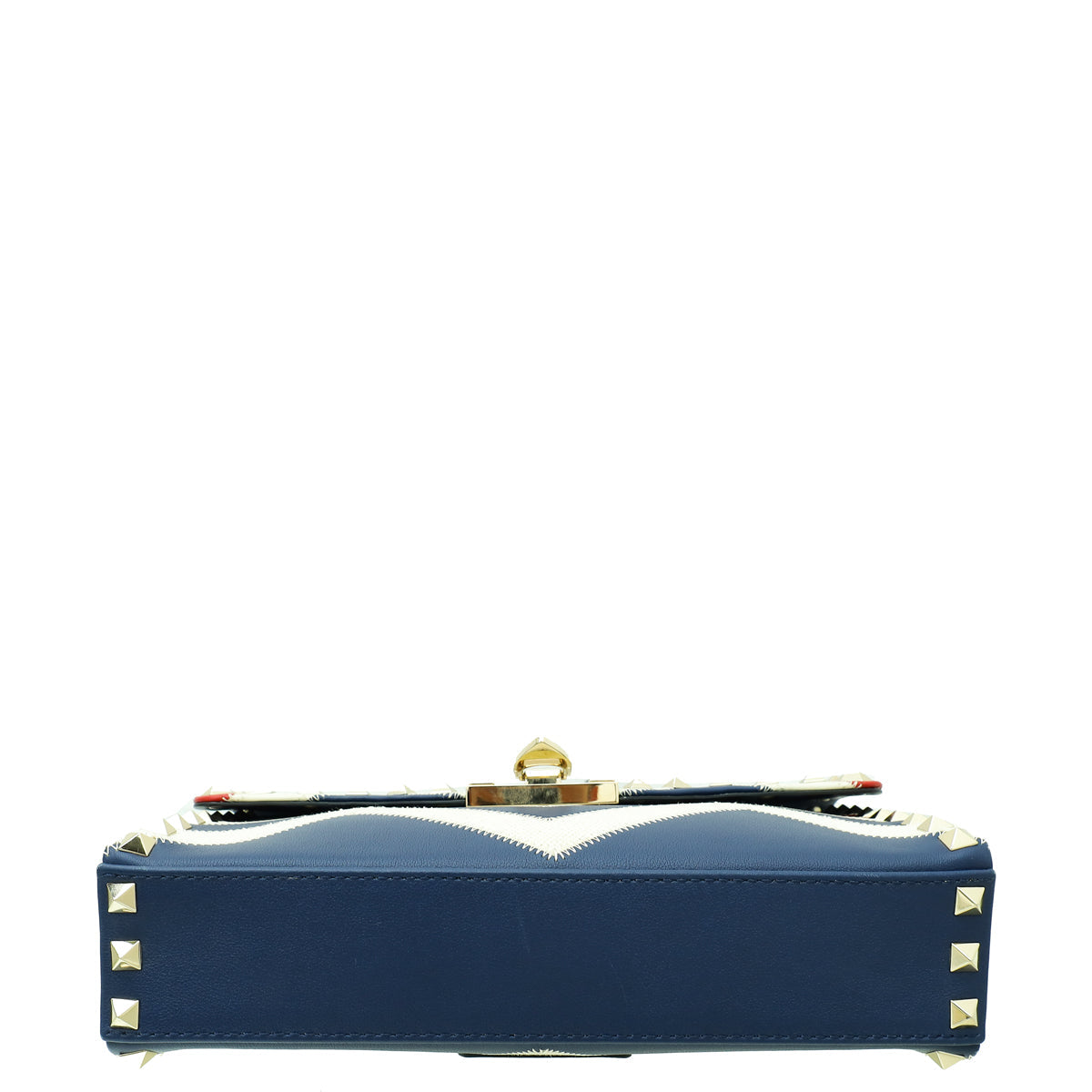Valentino Tricolor Rockstud Chevron Print Flap Shoulder Bag