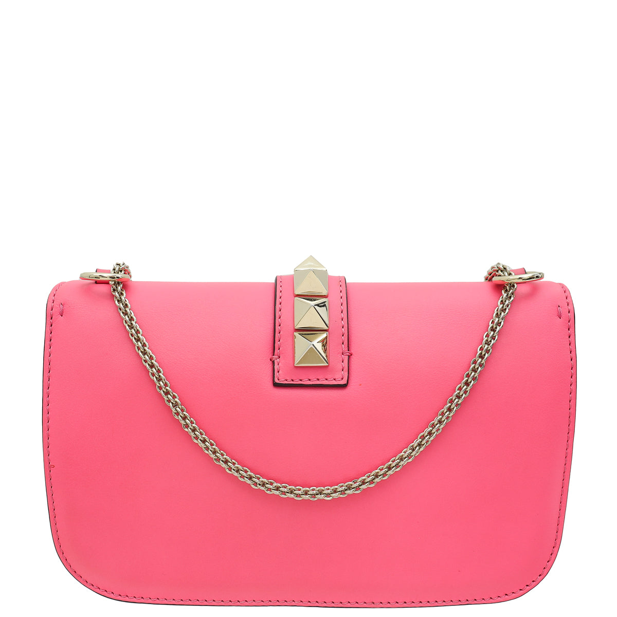 Valentino Hot Pink Glam Lock Medium Flap Bag