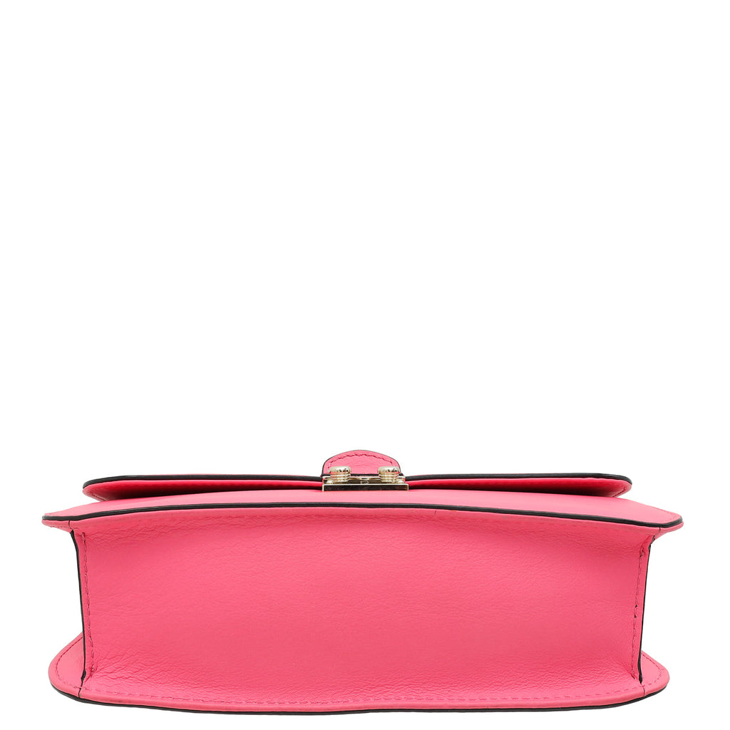 Valentino Hot Pink Glam Lock Medium Flap Bag