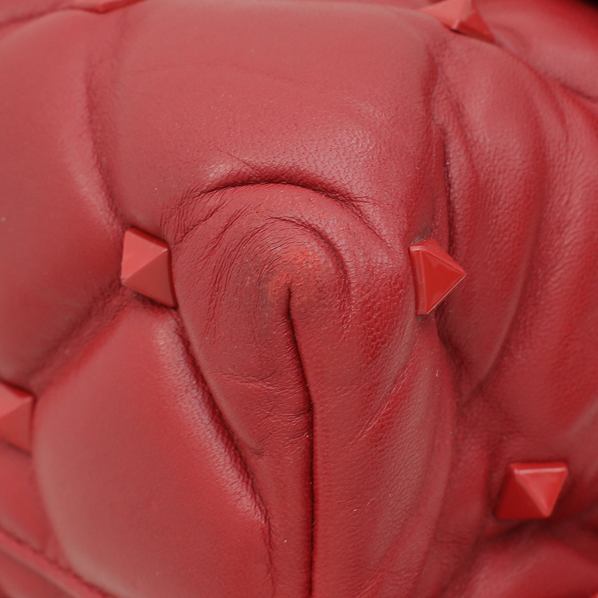 Valentino Red Candystud Top Handle Medium Bag