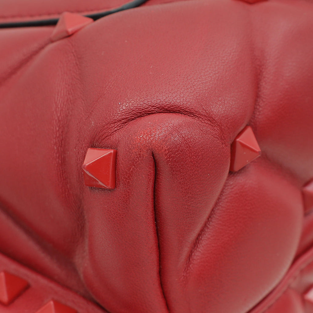 Valentino Red Candystud Top Handle Medium Bag