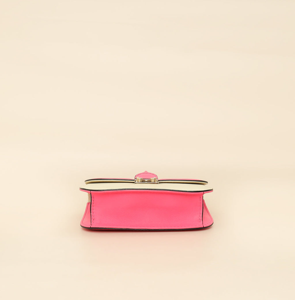 Valentino Bicolor Rockstud Glam Lock Chain Small Bag