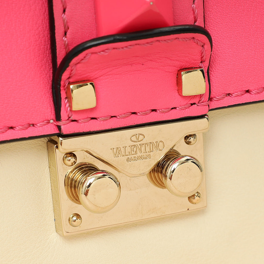 Valentino Bicolor Rockstud Glam Lock Chain Small Bag