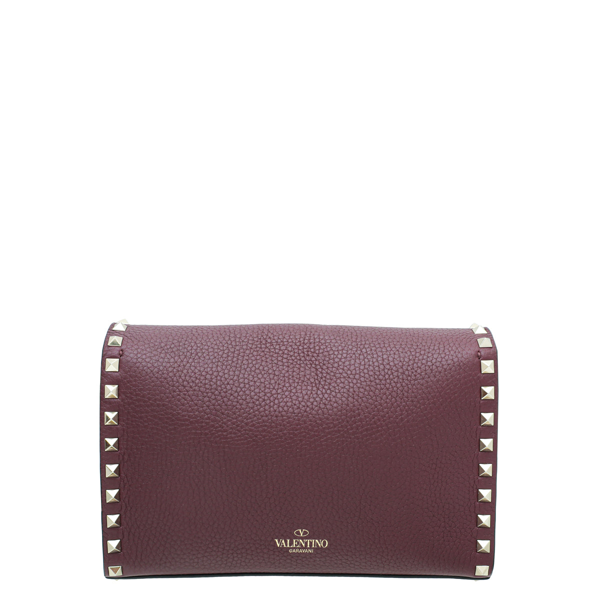 Valentino Burgundy Rockstud Flap Small Crossbody Bag
