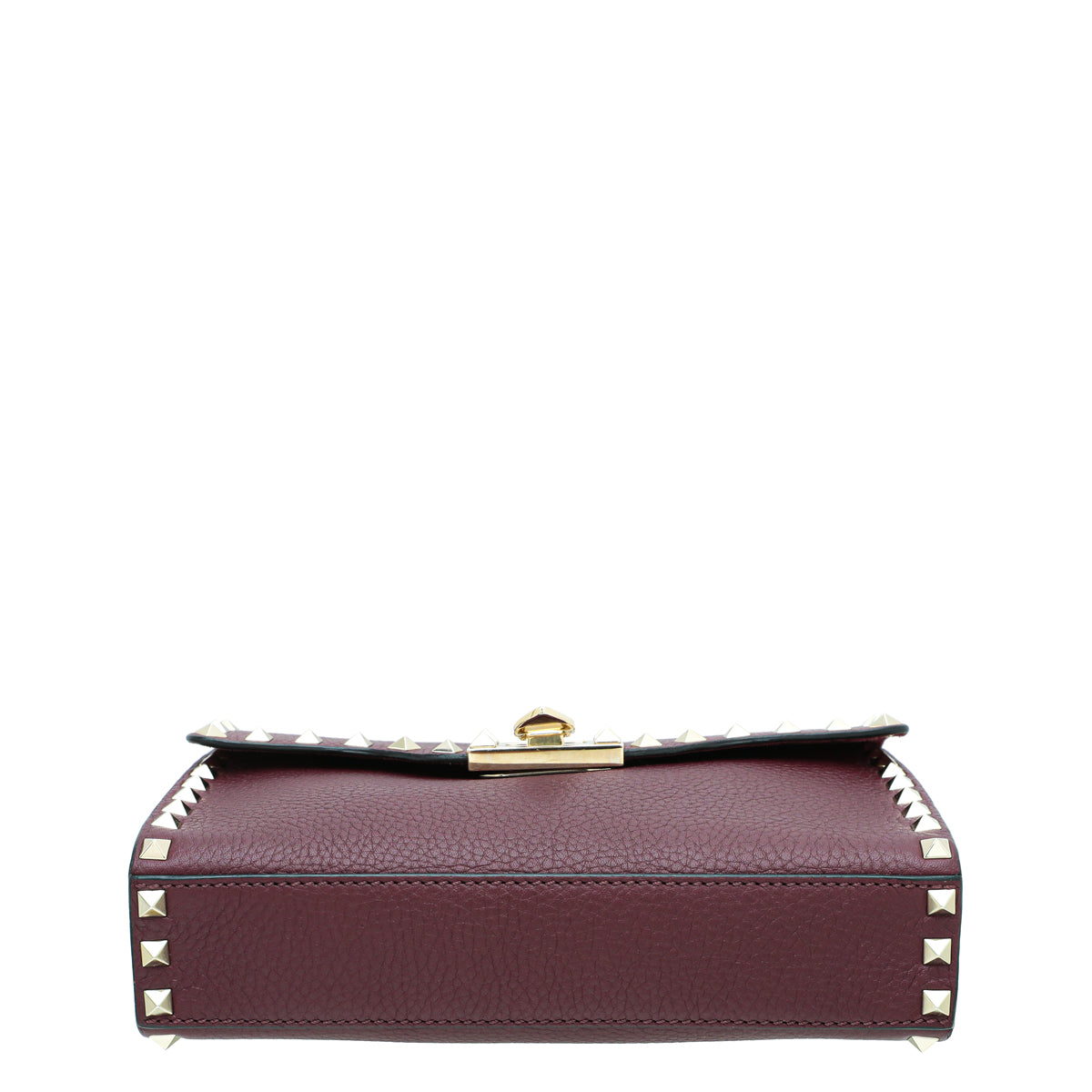 Valentino Burgundy Rockstud Flap Small Crossbody Bag