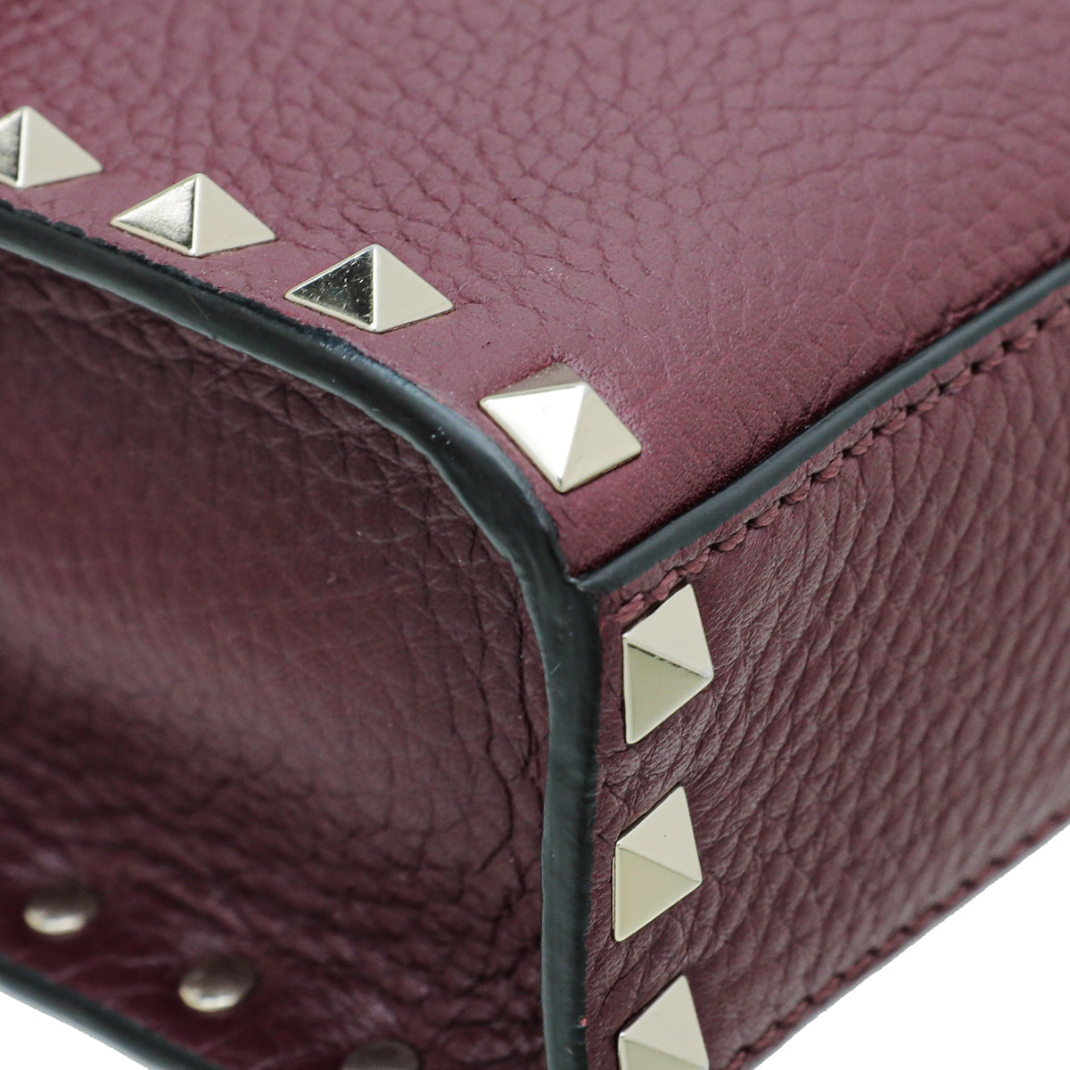 Valentino Burgundy Rockstud Flap Small Crossbody Bag