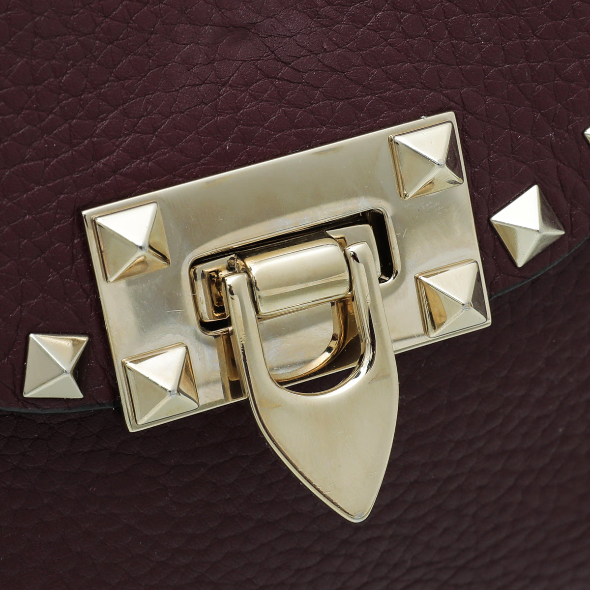 Valentino Burgundy Rockstud Flap Small Crossbody Bag