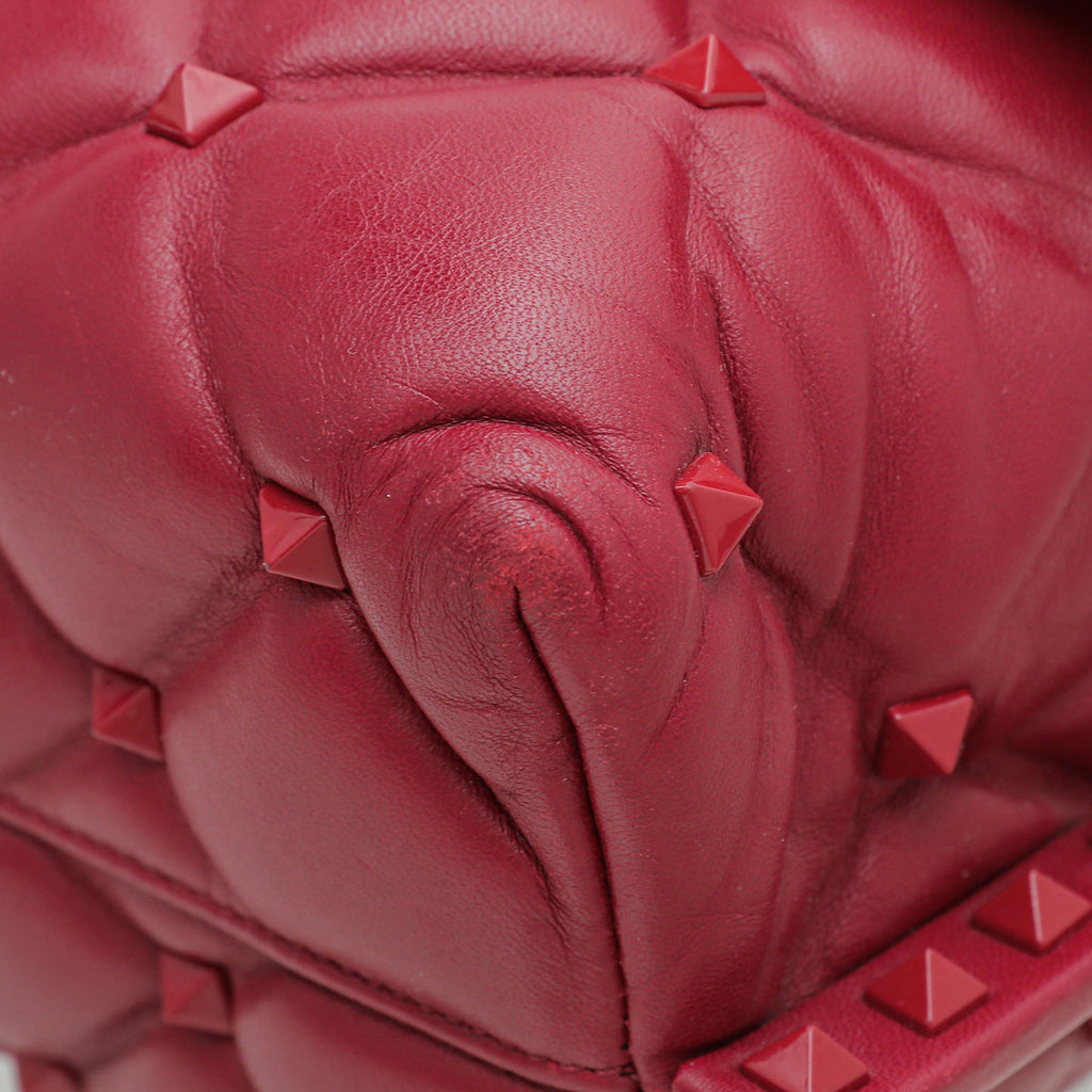 Valentino Red Candystud Top Handle Medium Bag
