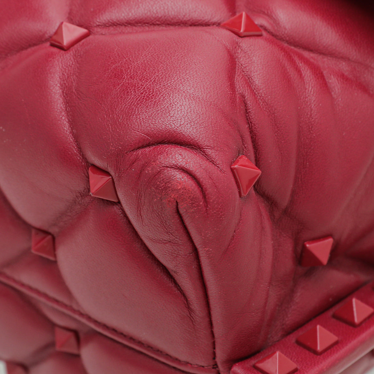Valentino Red Candystud Top Handle Medium Bag