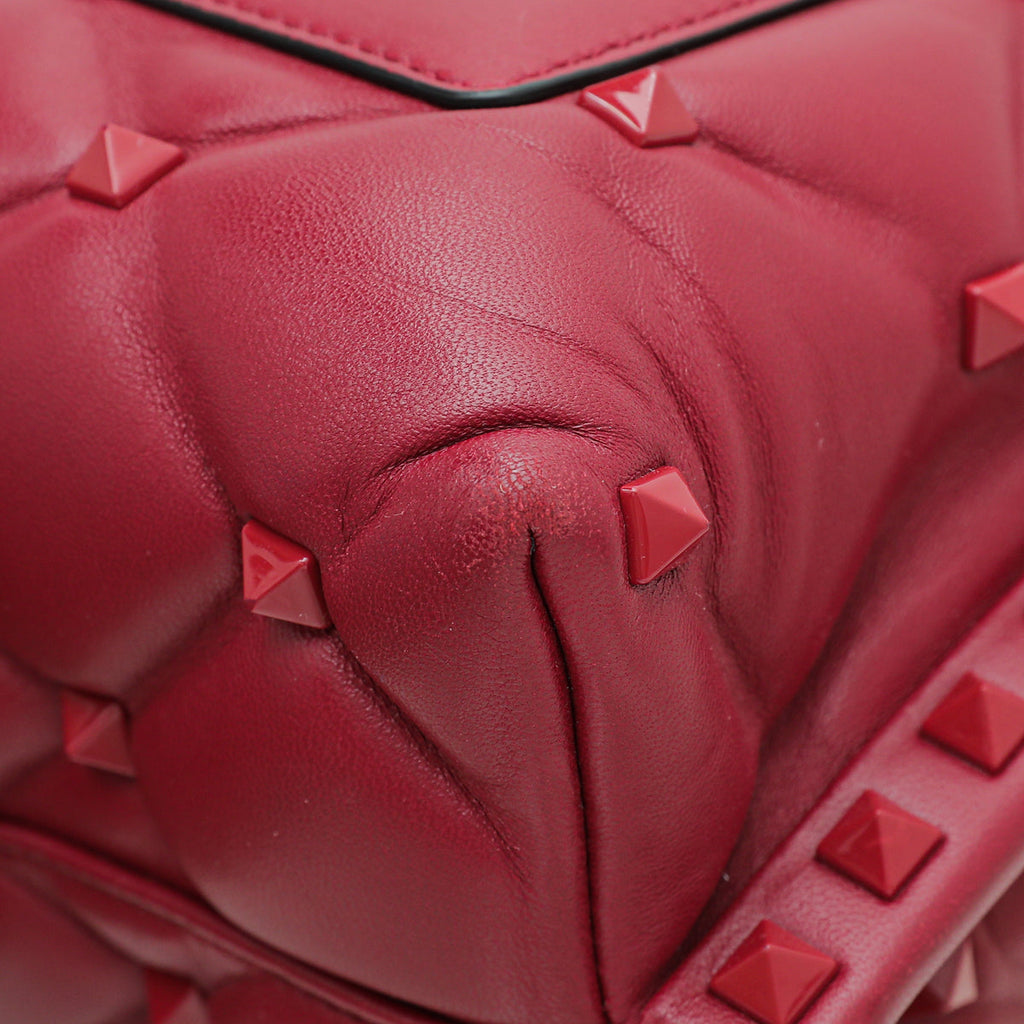 Valentino Red Candystud Top Handle Medium Bag