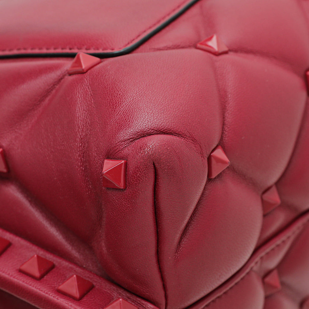 Valentino Red Candystud Top Handle Medium Bag