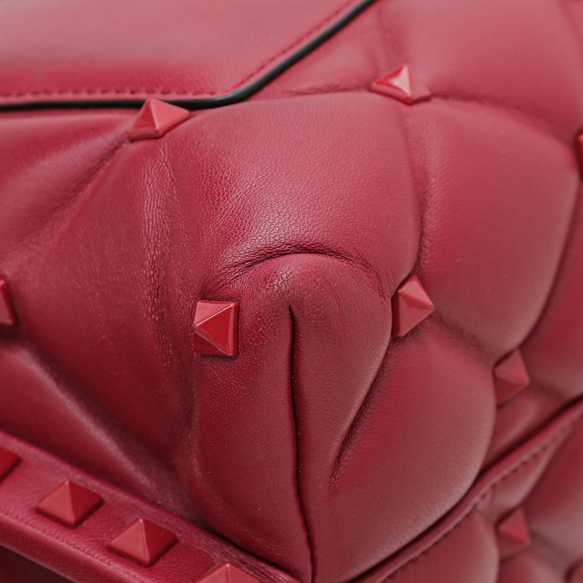 Valentino Red Candystud Top Handle Medium Bag