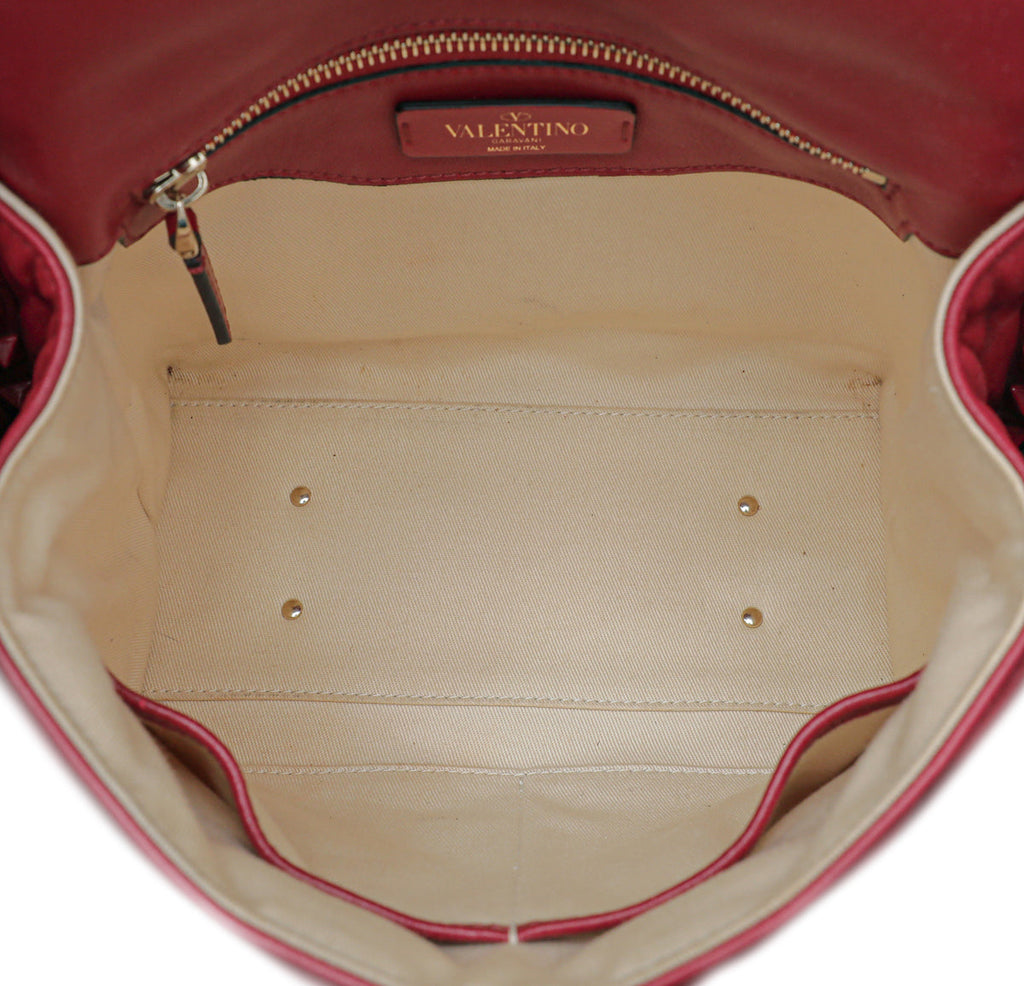 Valentino Red Candystud Top Handle Medium Bag