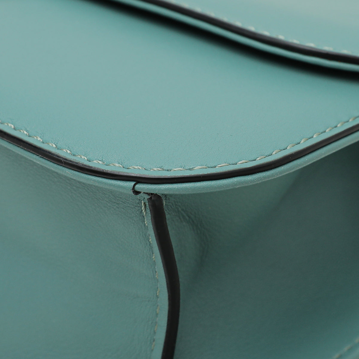 Valentino Aqua Green Glamlock Rockstud Medium Flap Chain Bag