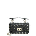 Valentino Black Spike Rockstud Small Flap Bag