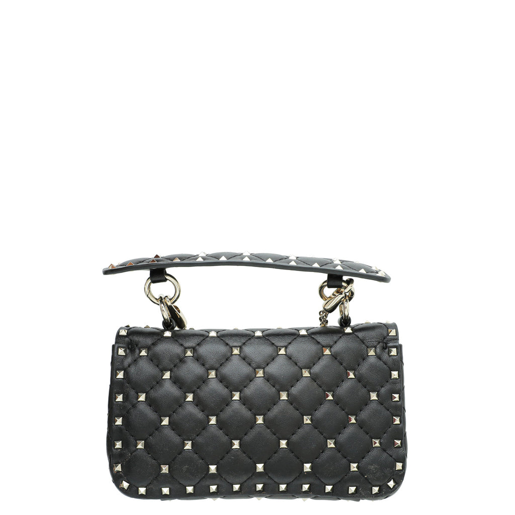 Valentino Black Spike Rockstud Small Flap Bag