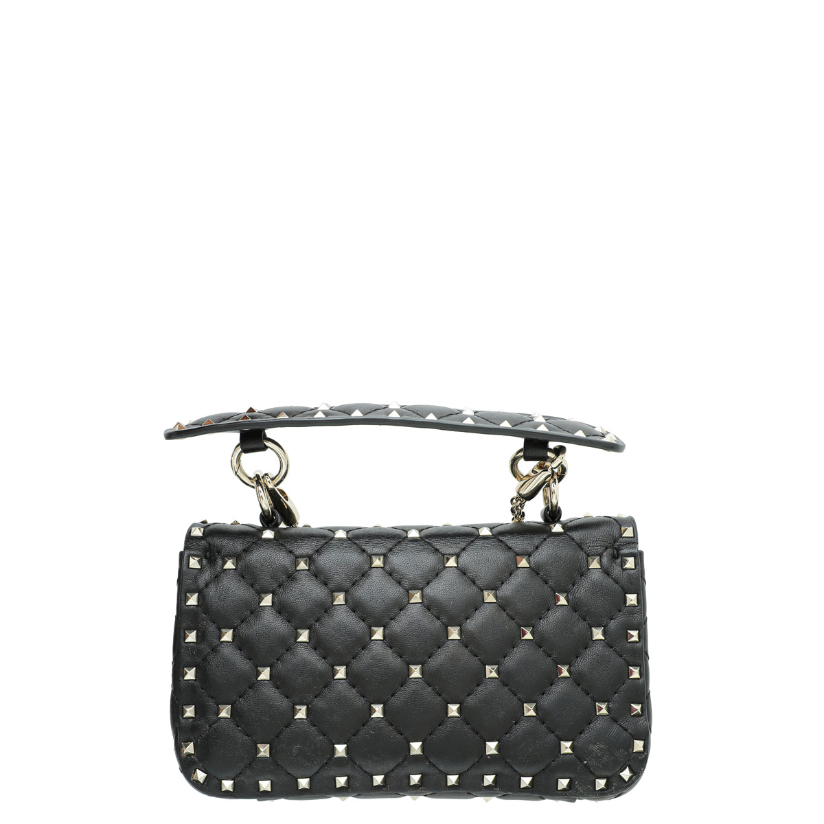 Valentino Black Spike Rockstud Small Flap Bag