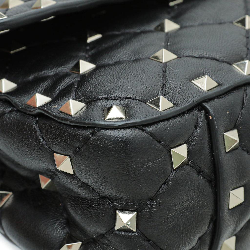 Valentino Black Spike Rockstud Small Flap Bag