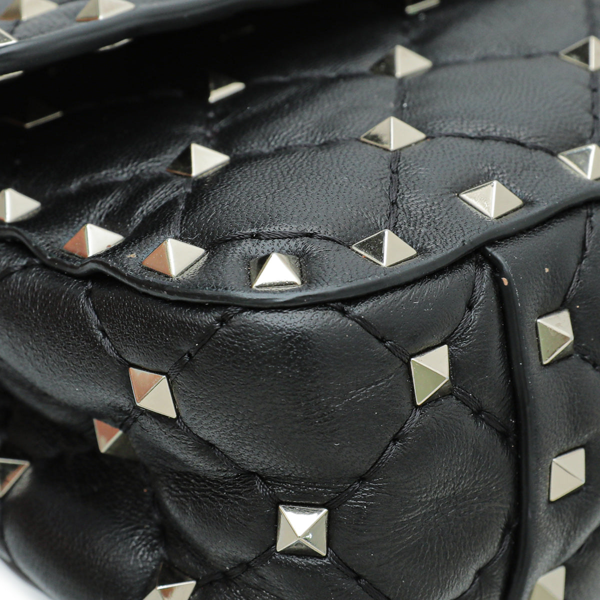 Valentino Black Spike Rockstud Small Flap Bag