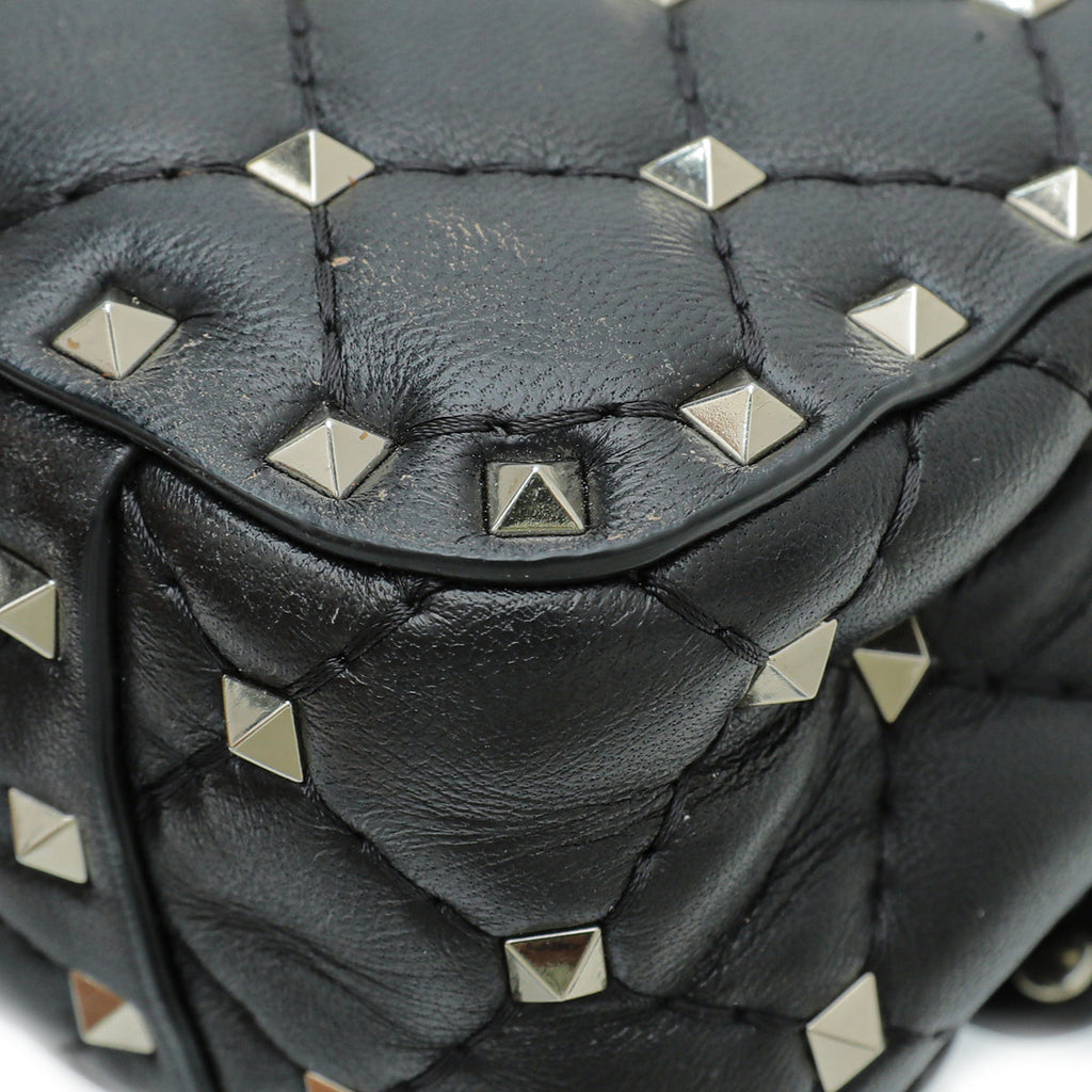 Valentino Black Spike Rockstud Small Flap Bag