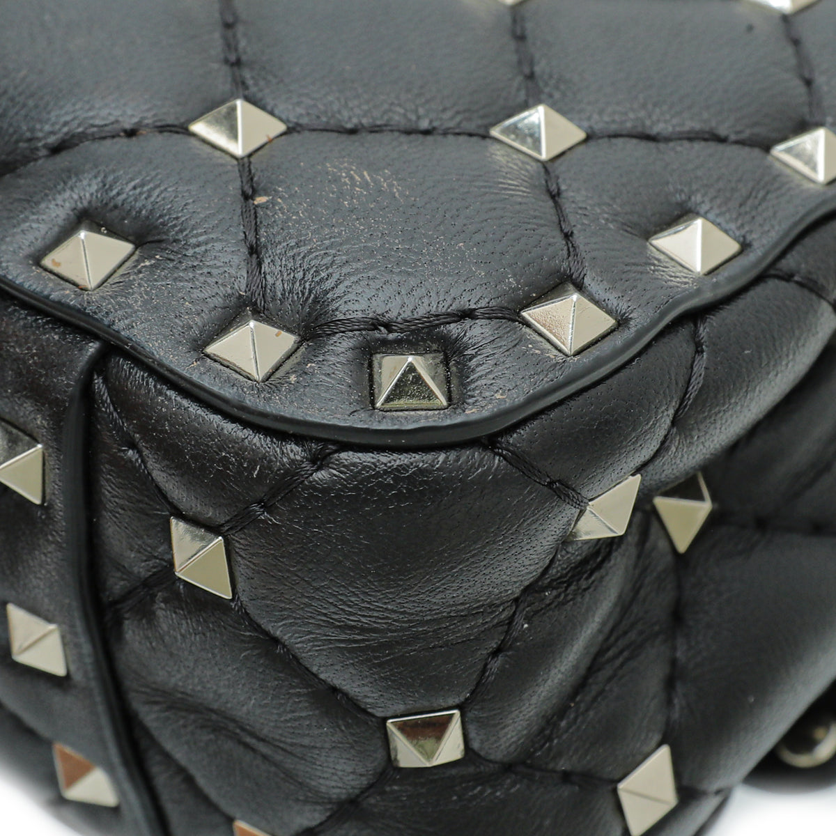 Valentino Black Spike Rockstud Small Flap Bag