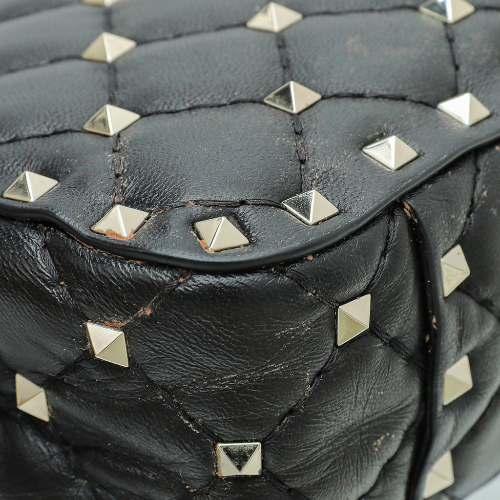 Valentino Black Spike Rockstud Small Flap Bag