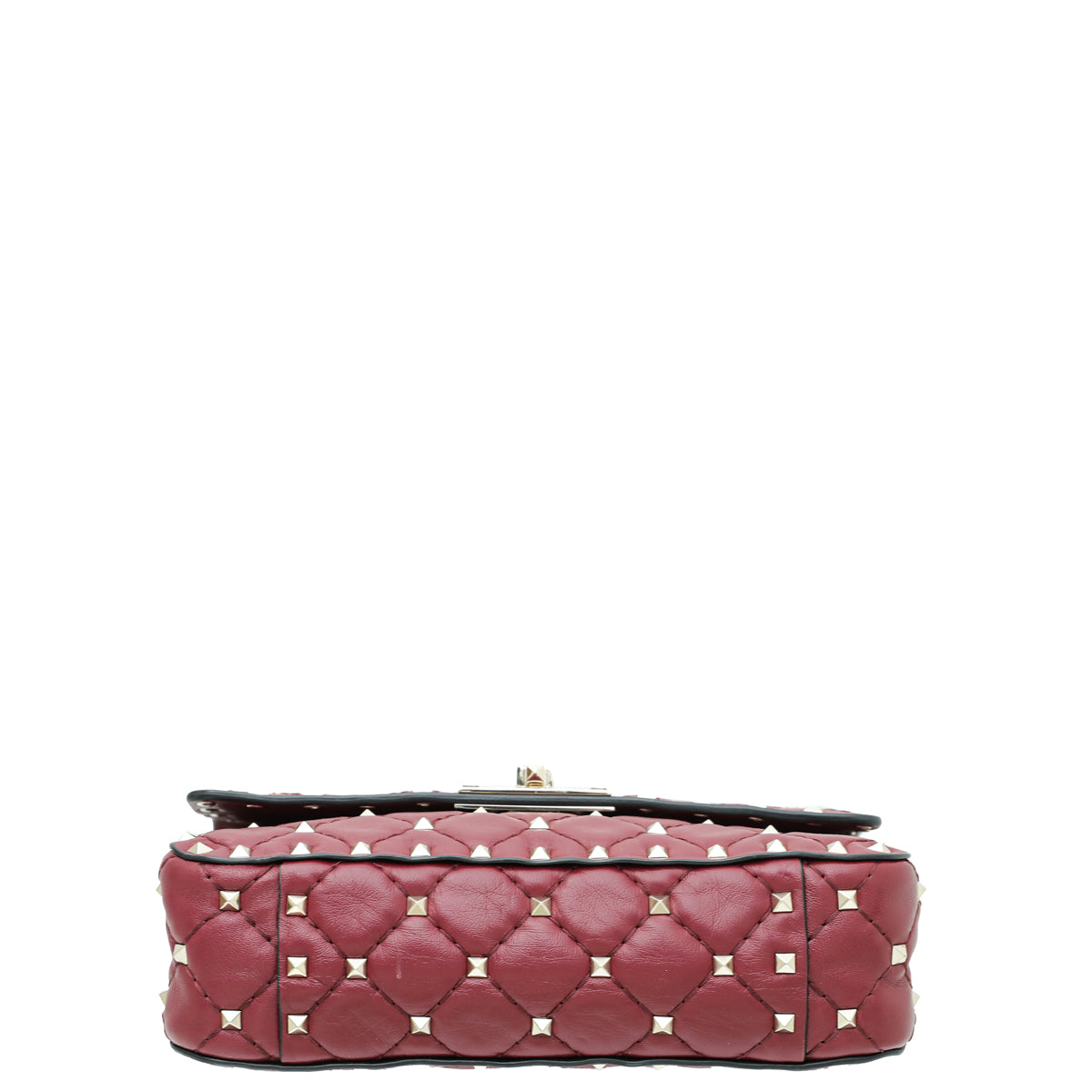 Valentino Burgundy Rockstud Spike Small Chain Bag