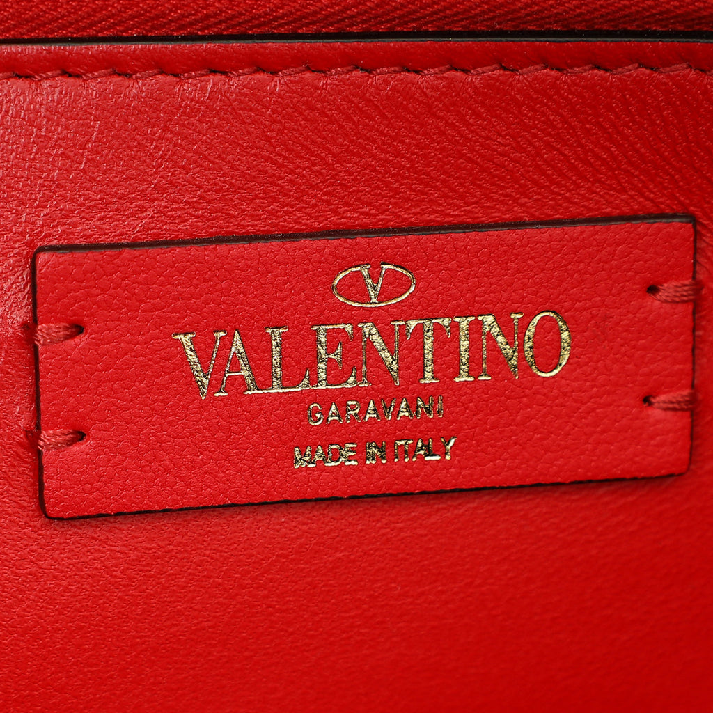 Valentino Neon Yellow VLogo Print Tote Bag