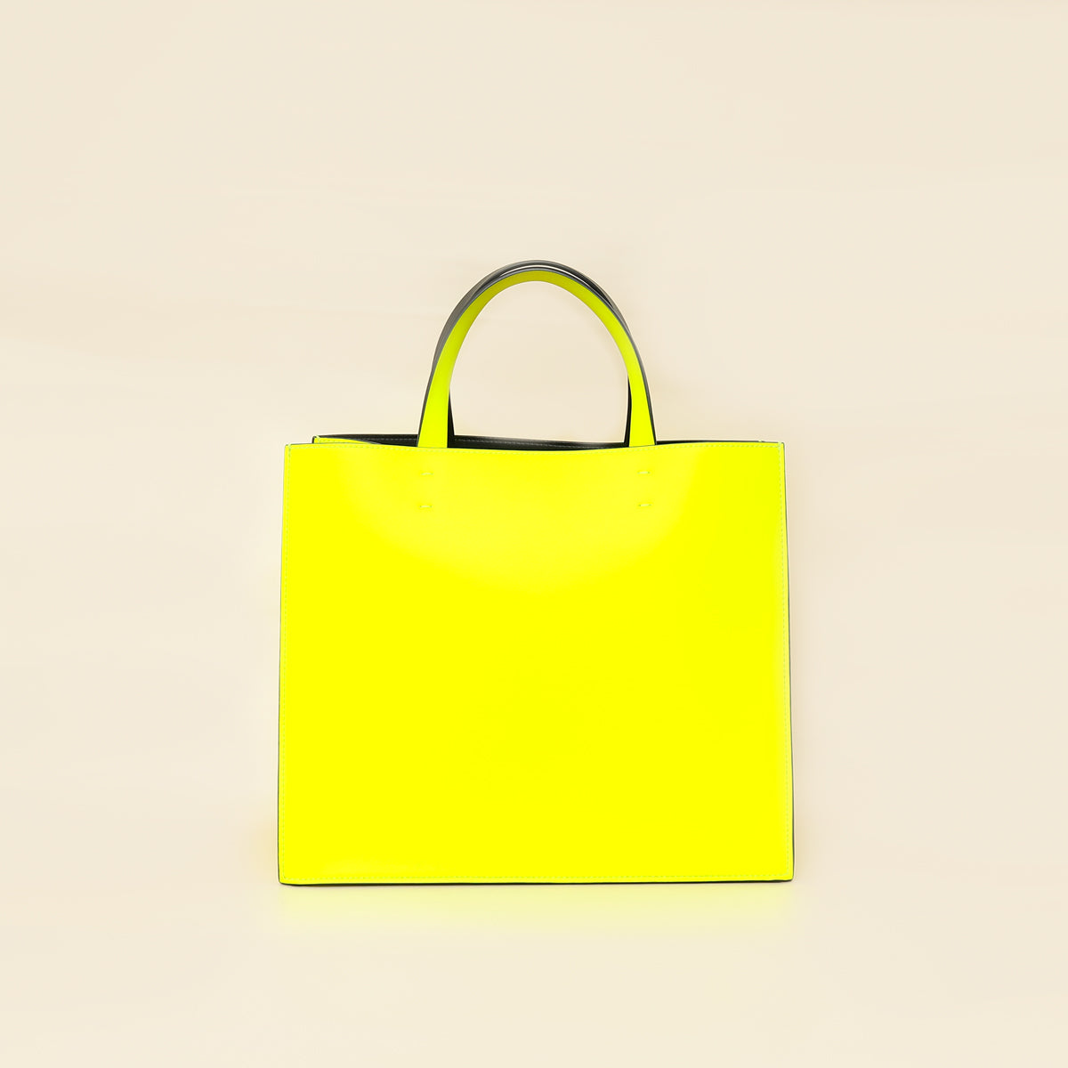 Valentino Neon Yellow VLogo Print Tote Bag