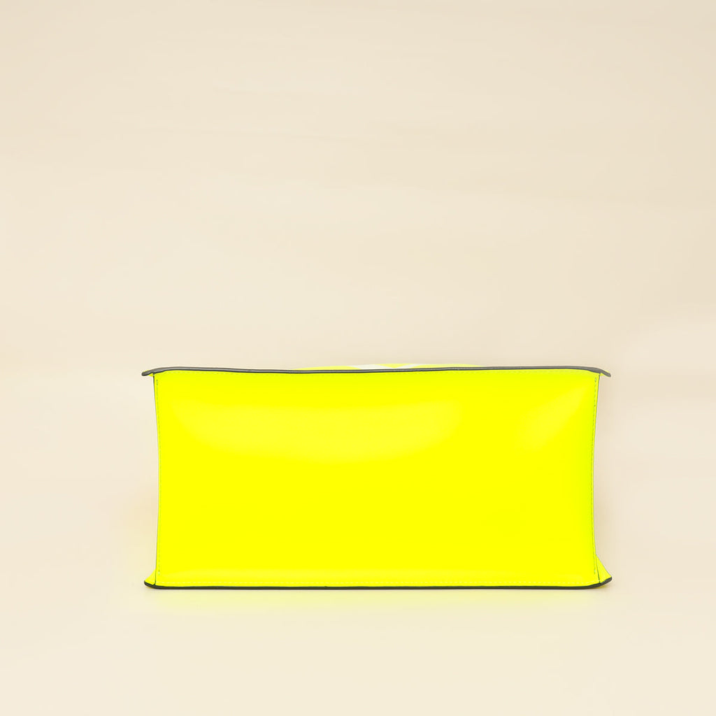 Valentino Neon Yellow VLogo Print Tote Bag