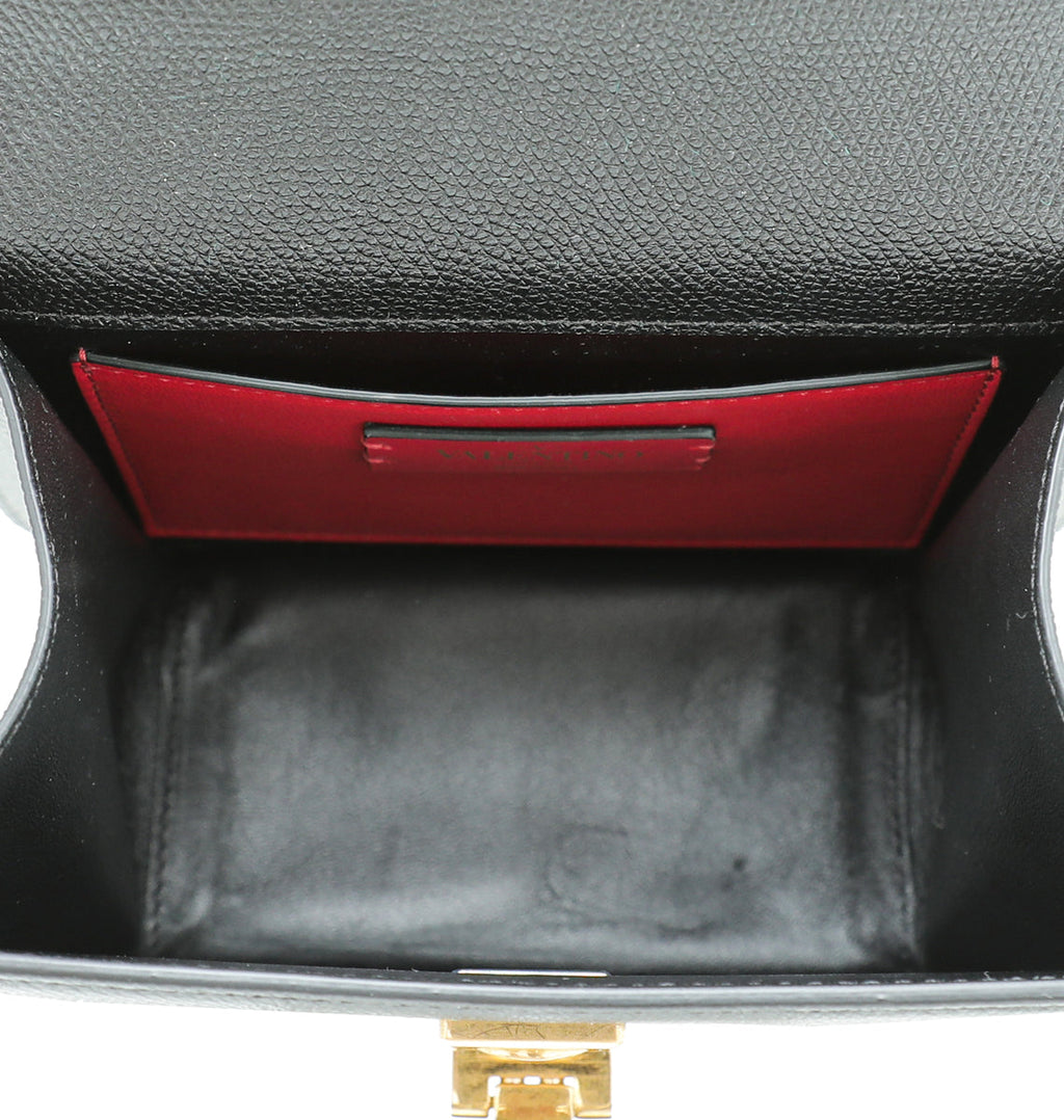 Valentino Black VLOGO Small Flap Bag