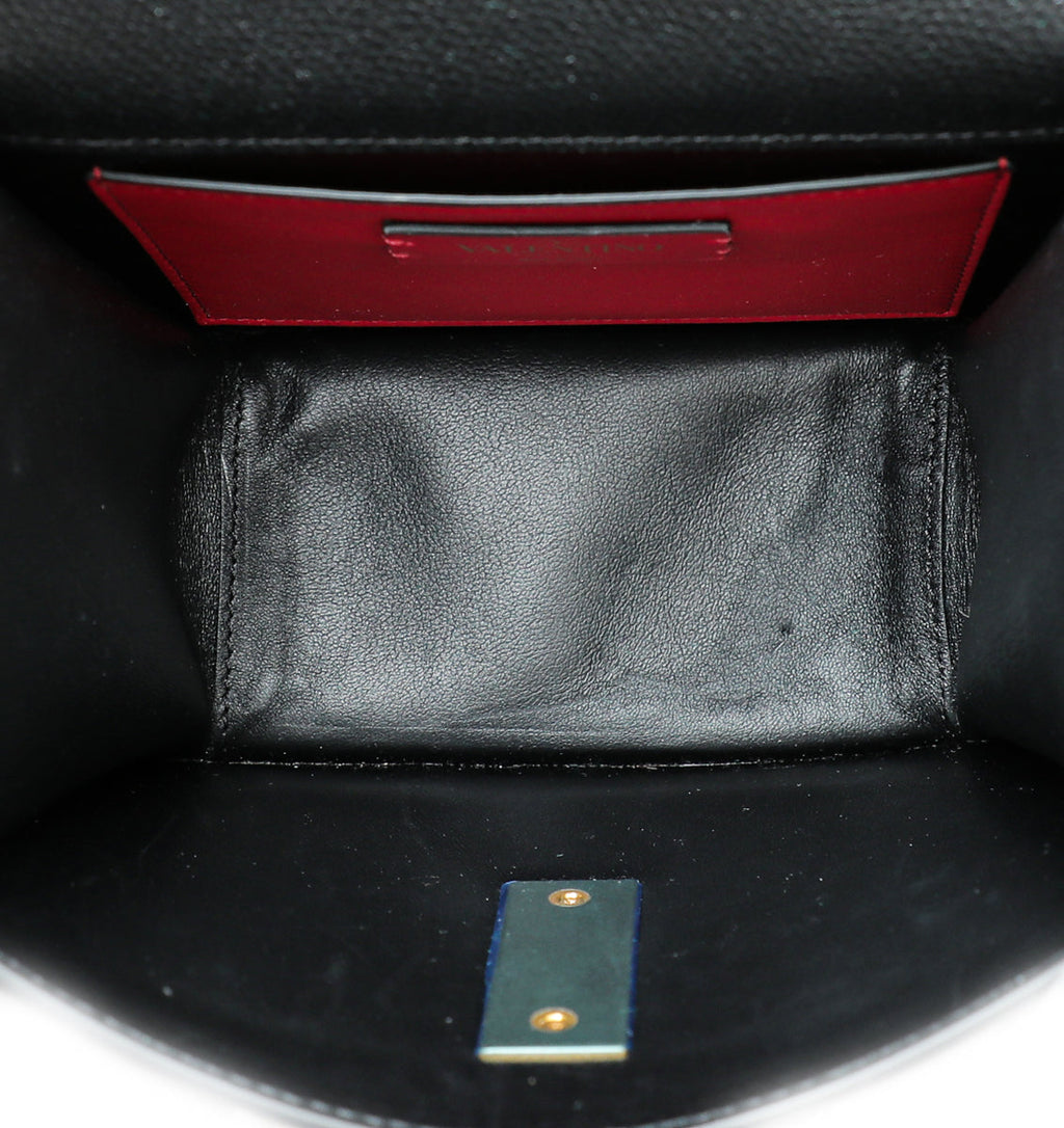 Valentino Black VLOGO Small Flap Bag