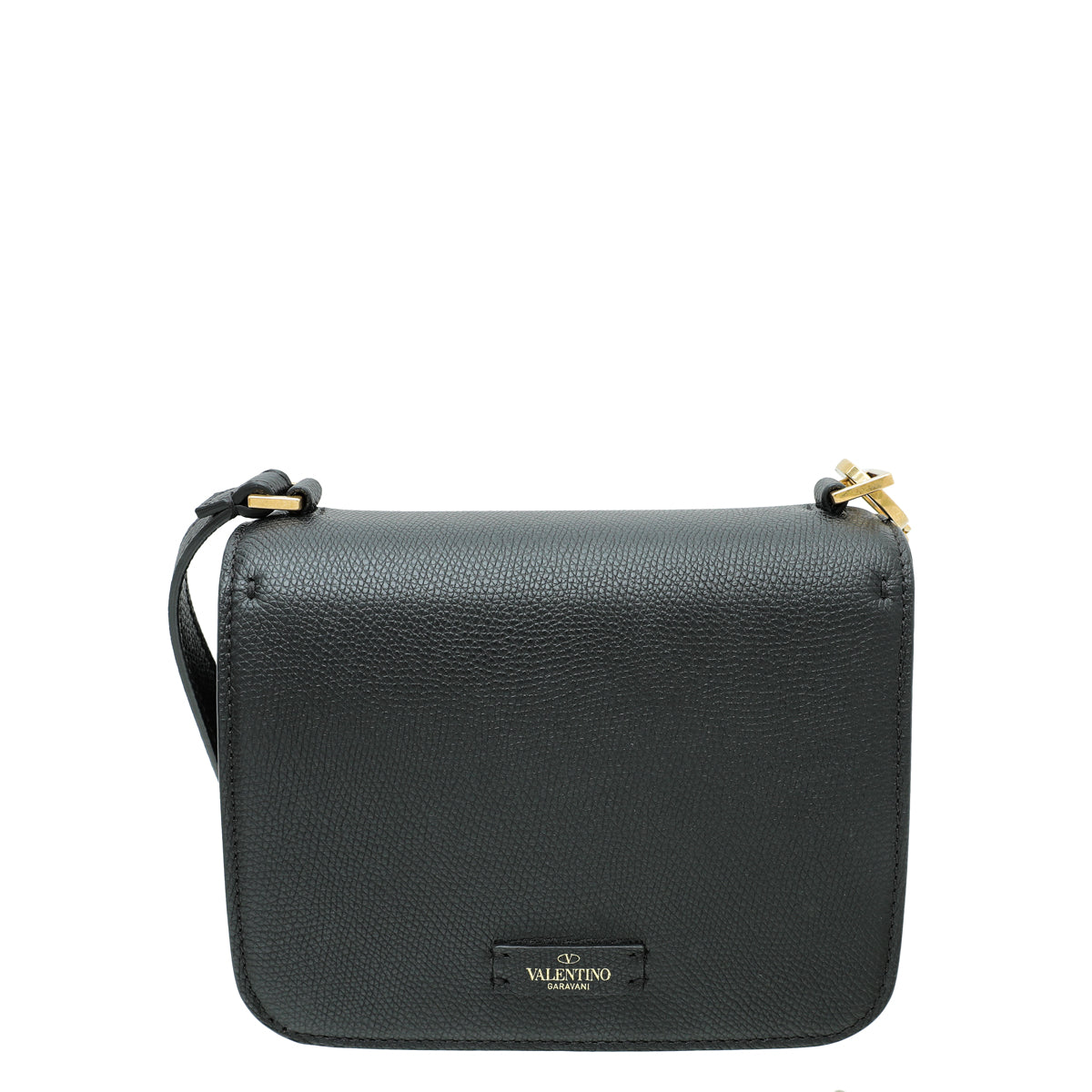 Valentino Black VLOGO Small Flap Bag