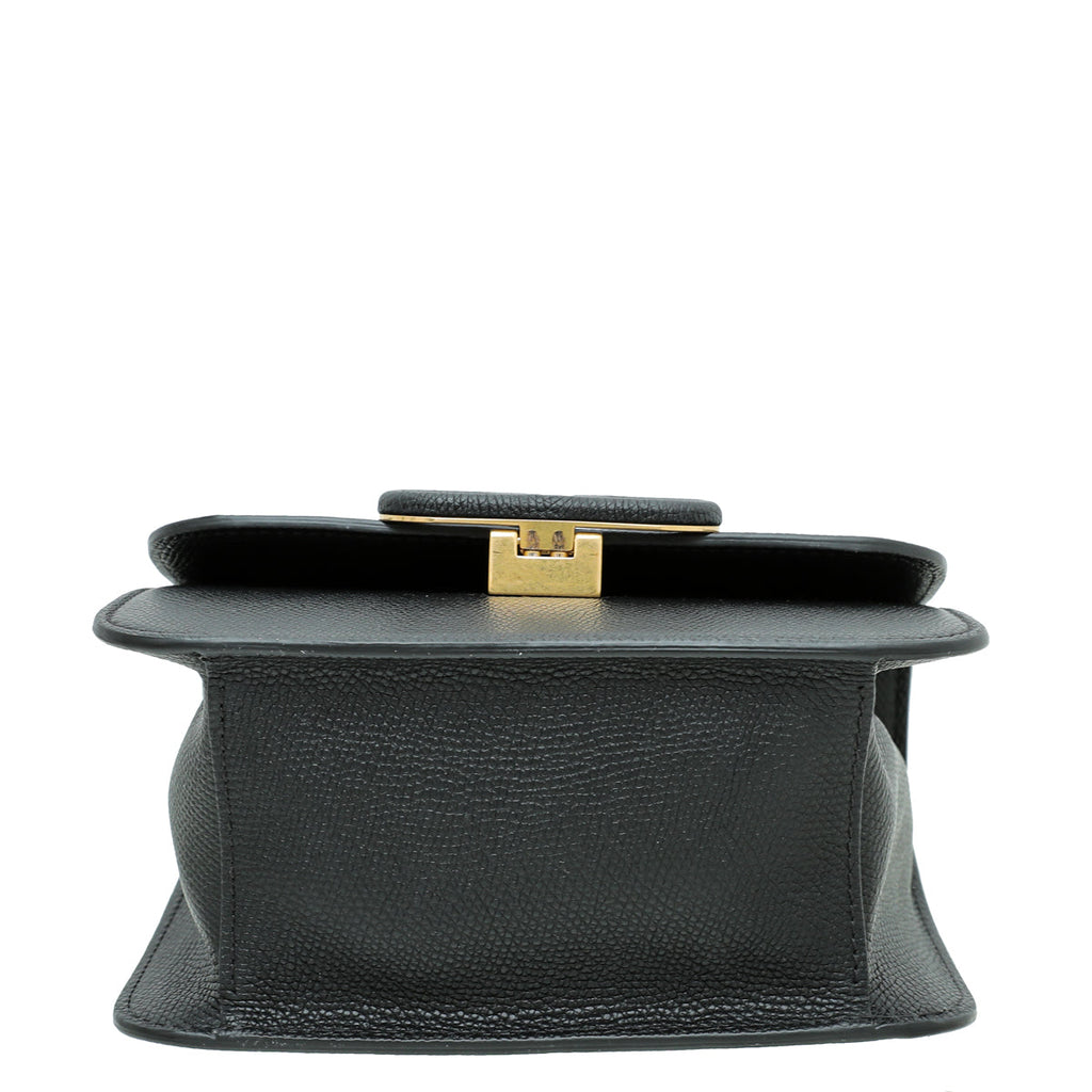 Valentino Black VLOGO Small Flap Bag