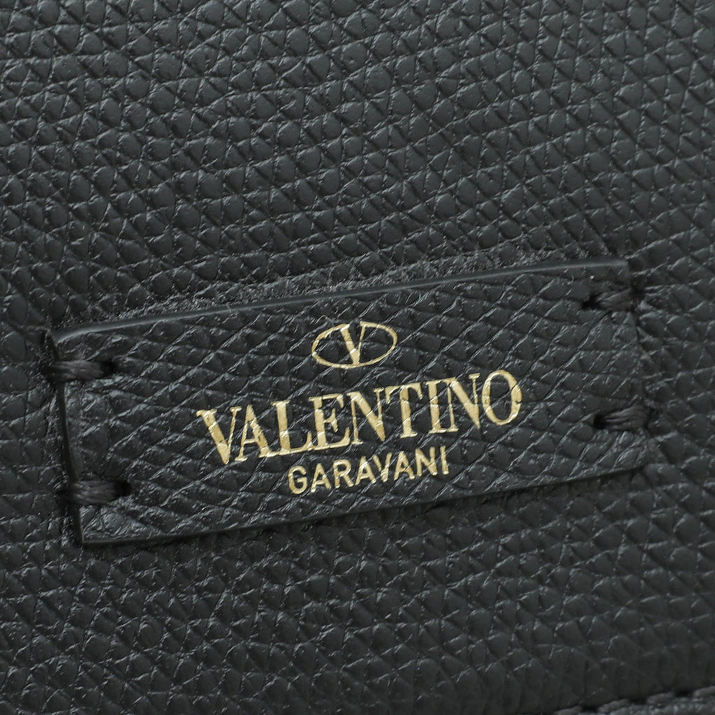 Valentino Black VLOGO Small Flap Bag
