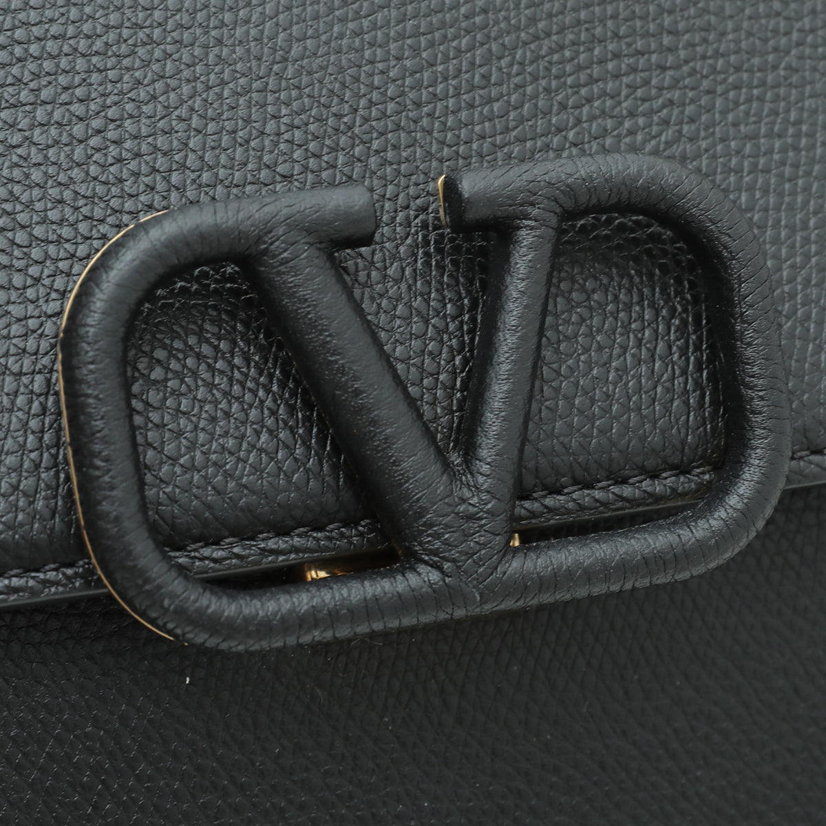 Valentino Black VLOGO Small Flap Bag