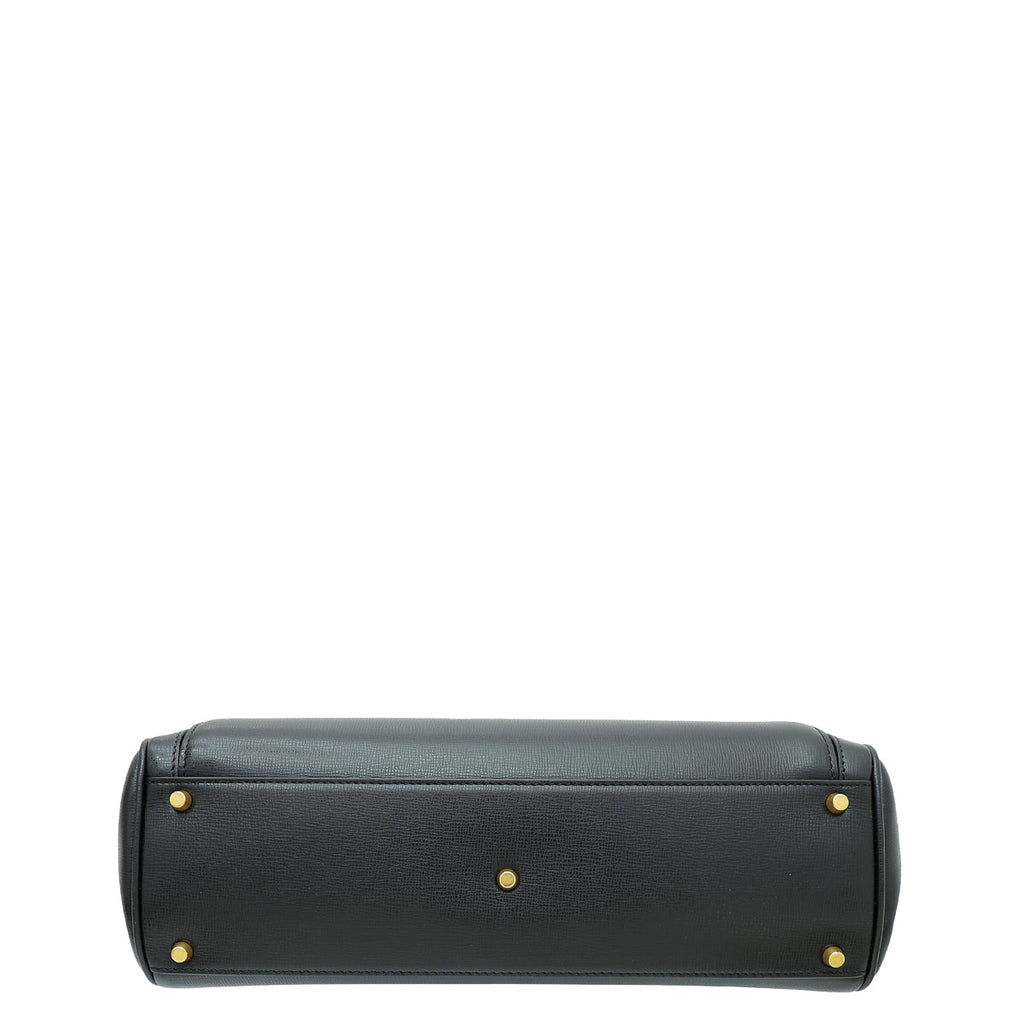 Valentino Black Rockstud Alcove Top-Handle Large Bag