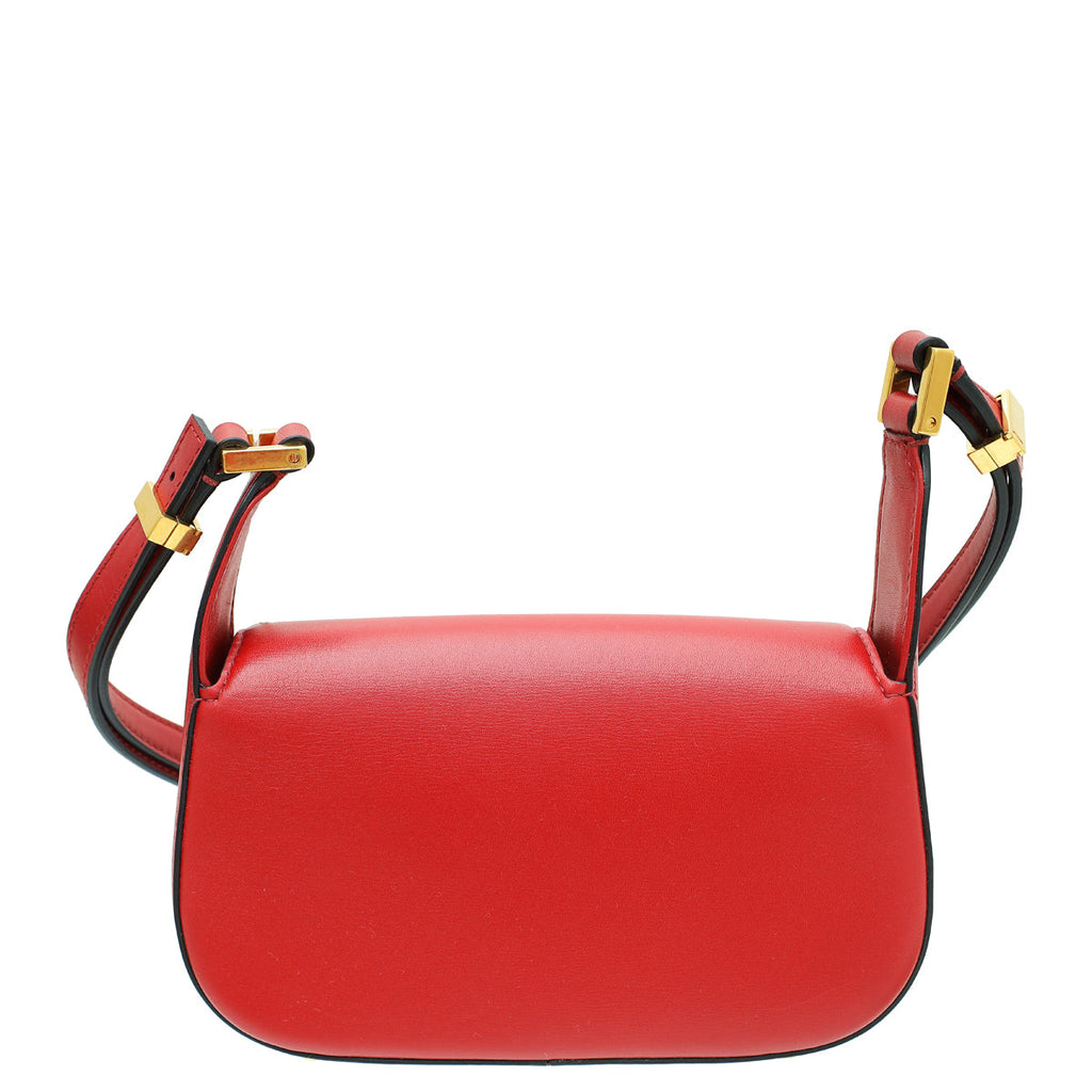 Valentino Red Vlogo Chain Shoulder Bag