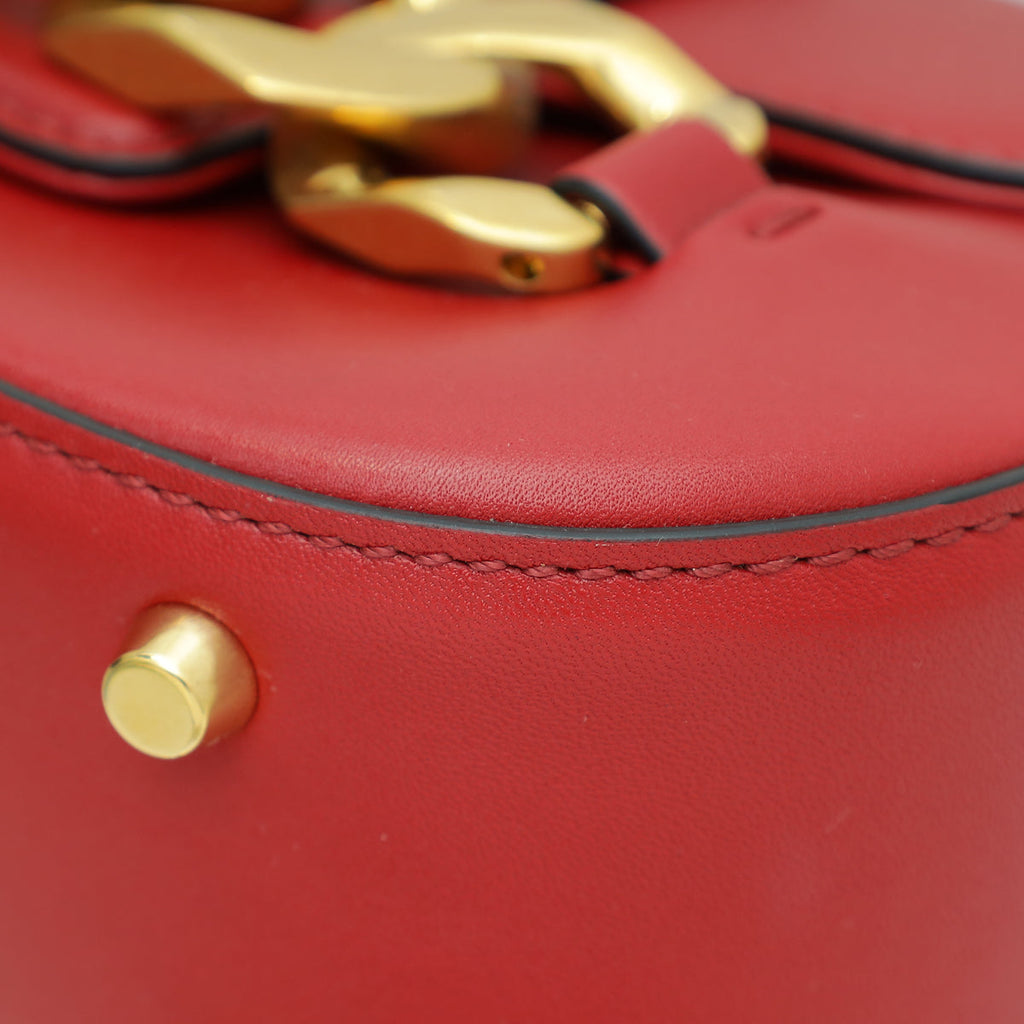 Valentino Red Vlogo Chain Shoulder Bag