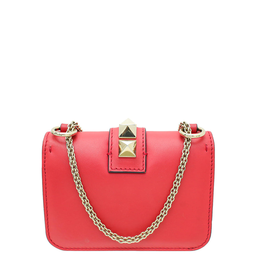 Valentino Red Glamlock Mini Chain Shoulder Bag