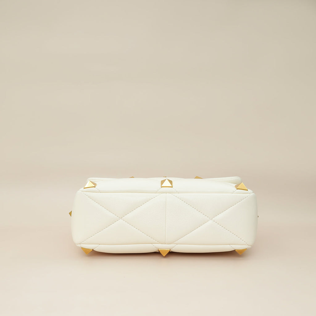 Valentino Light Ivory Roman Stud The Shoulder Bag