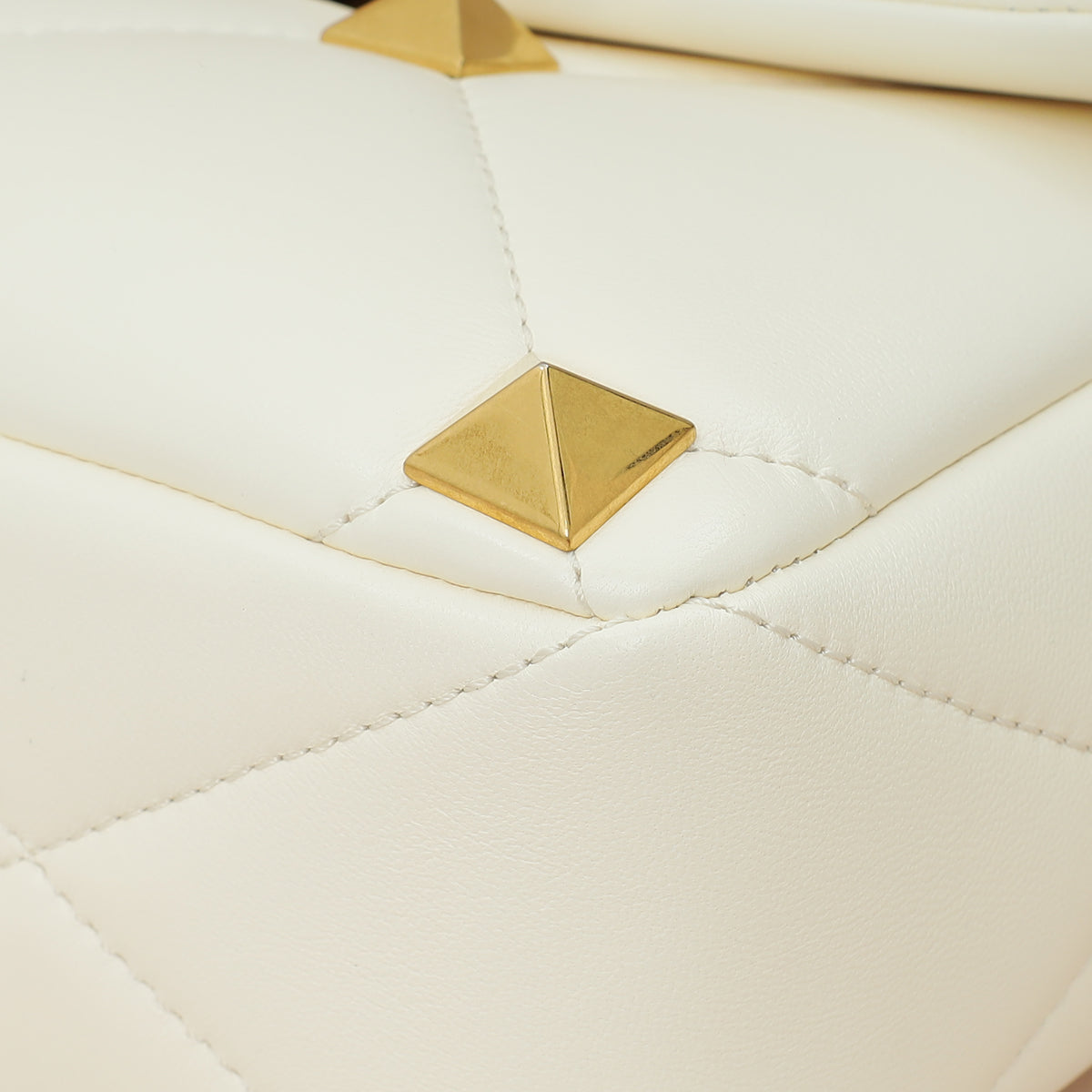 Valentino Light Ivory Roman Stud The Shoulder Bag