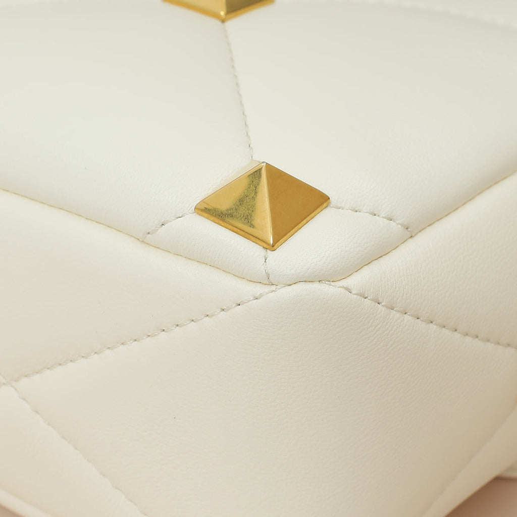 Valentino Light Ivory Roman Stud The Shoulder Bag